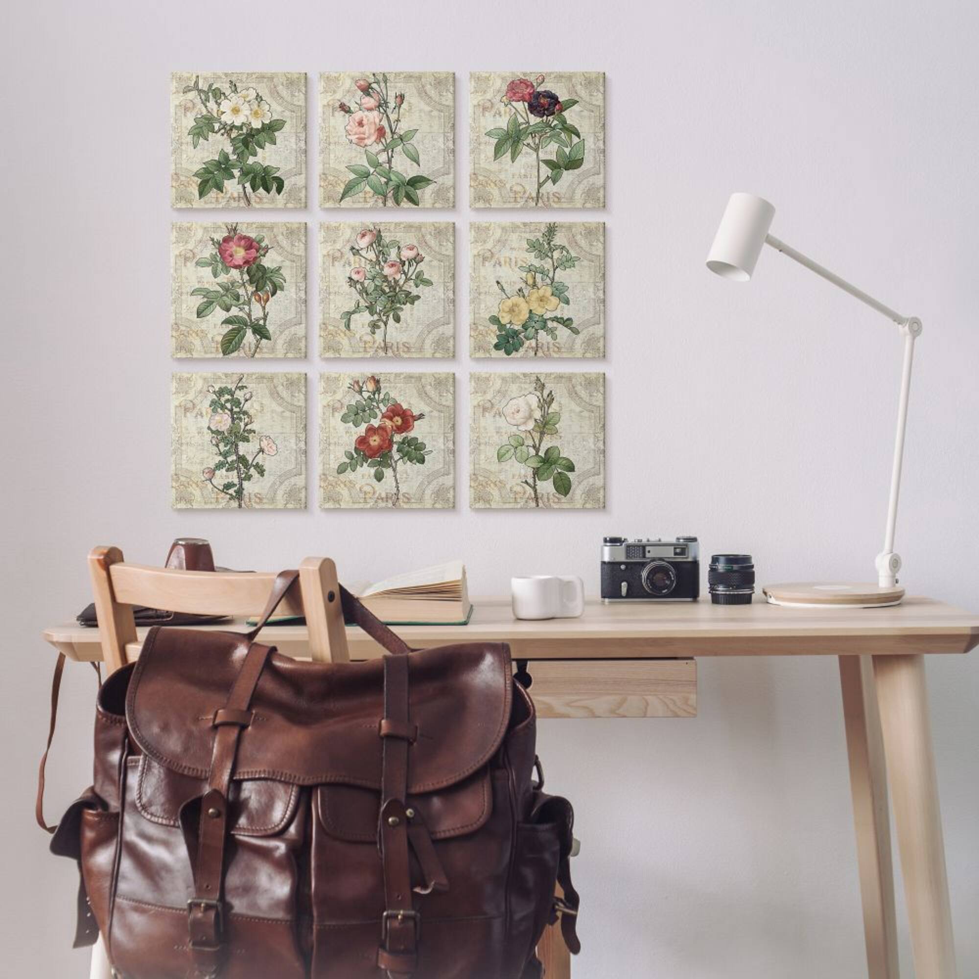 Stupell Industries Parisian Spring Florals Regal Patterned Background Canvas Wall Art, 12" x 12"